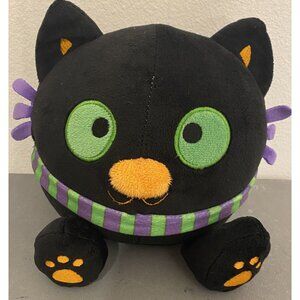 American Greetings Halloween Black Cat Plush Stuffed Animal 6.5 In Tall Squishy